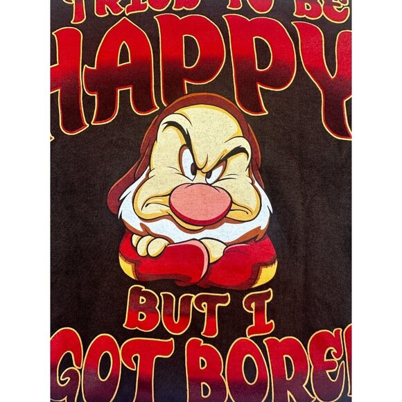 Grumpy Snow White T-Shirt M Disney Parks I Tried To Be Happy Bored Hanes Unisex - Picture 4 of 8